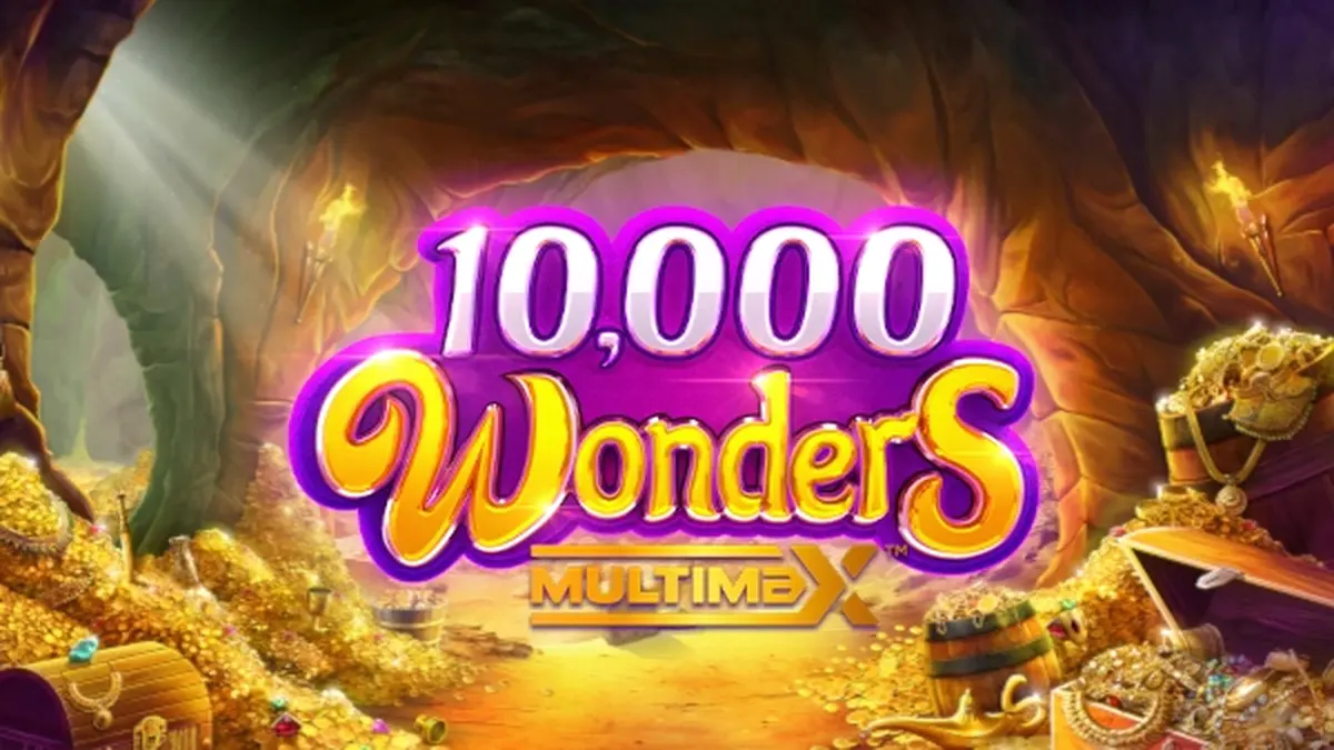 Interface visual do slot 10,000 Wonders Multimax