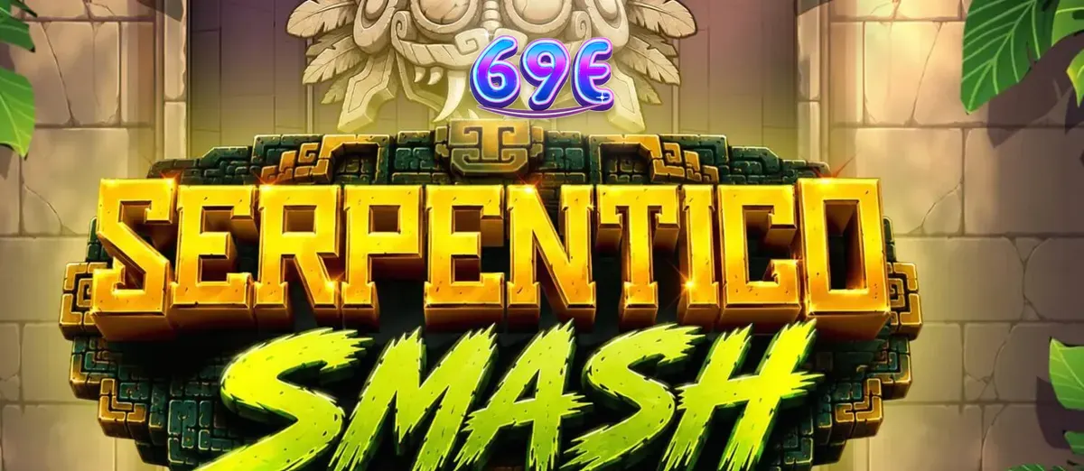 Interface do jogo Serpentico Smash com símbolos astecas e selva ao fundo